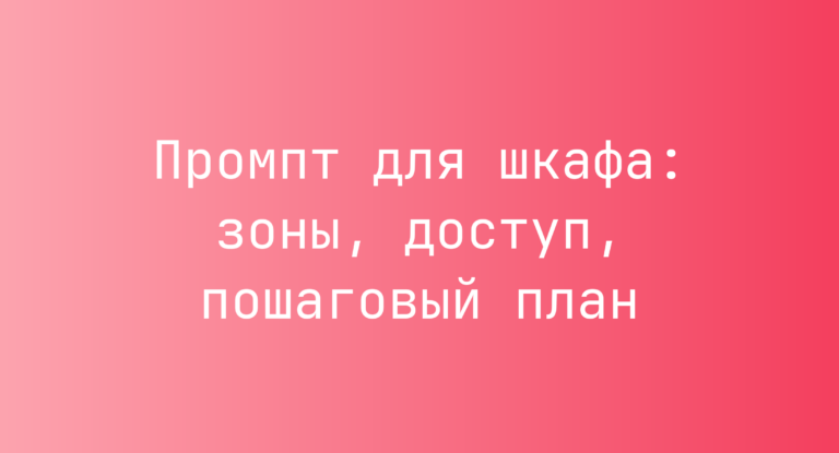 Промпт для шкафа: зоны, доступ, пошаговый план