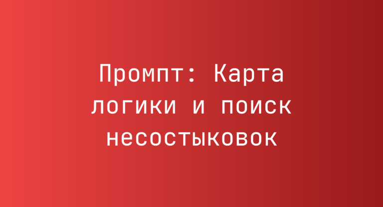 Промпт: Карта логики и поиск несостыковок