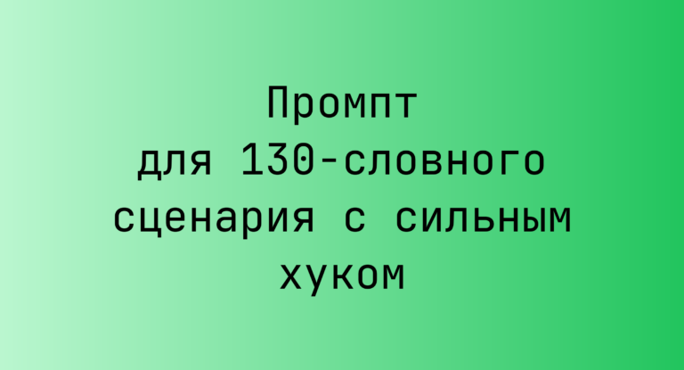 Промпт для 130‑словного сценария с сильным хуком