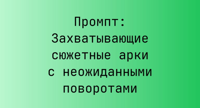 Промпт: Захватывающие сюжетные арки с неожиданными поворотами
