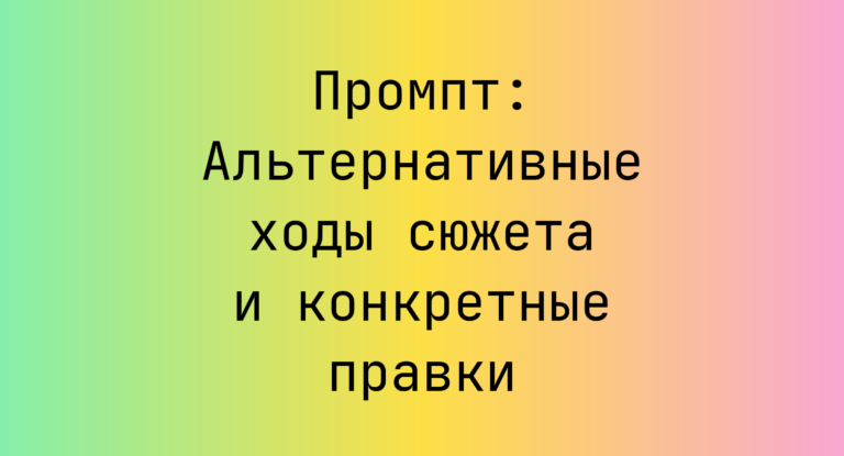 Промпт: Альтернативные ходы сюжета и конкретные правки