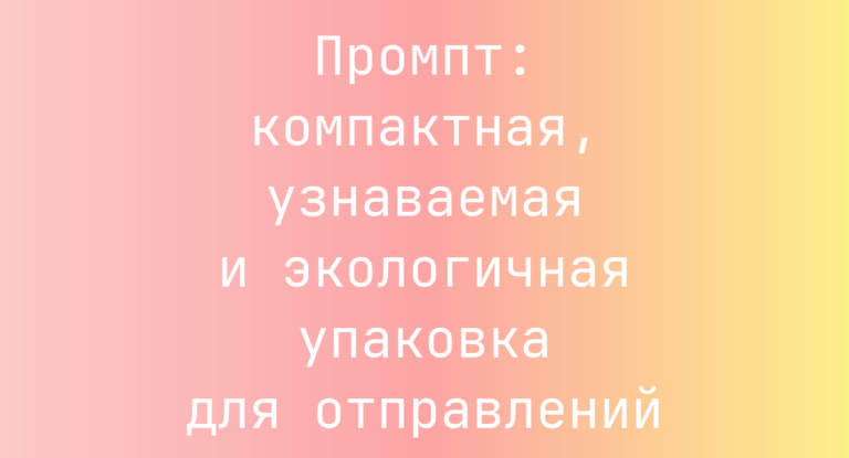 Промпт: компактная, узнаваемая и экологичная упаковка для отправлений
