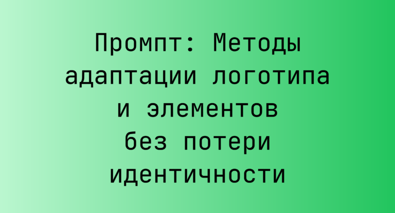 Промпт: Методы адаптации логотипа и элементов без потери идентичности