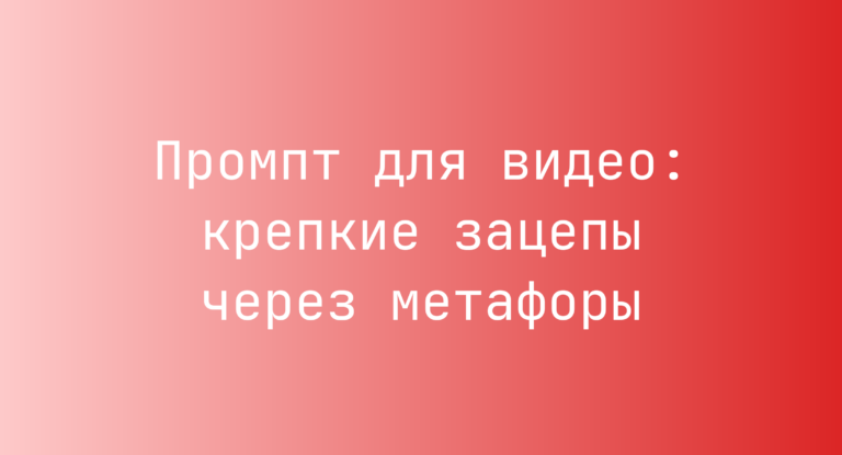 Промпт для видео: крепкие зацепы через метафоры