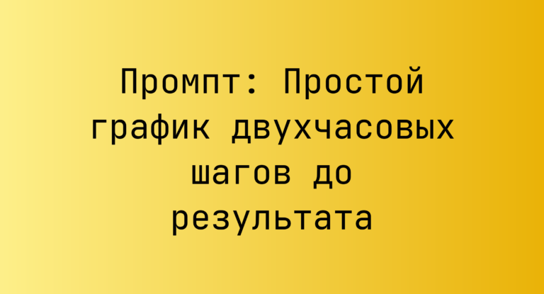 Промпт: Простой график двухчасовых шагов до результата