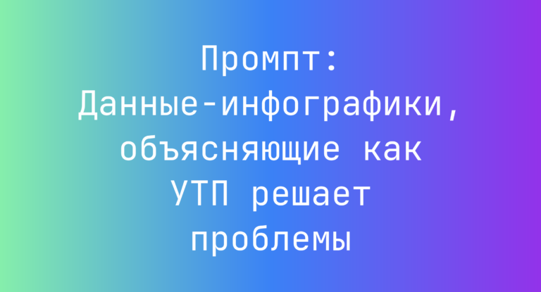 Промпт: Данные-инфографики, объясняющие как УТП решает проблемы