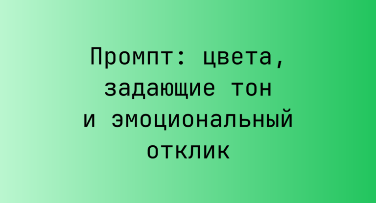 Промпт: цвета, задающие тон и эмоциональный отклик