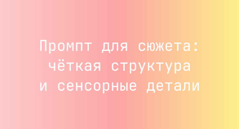 Промпт для сюжета: четкая структура и сенсорные детали