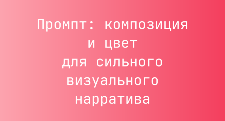 Промпт: композиция и цвет для сильного визуального нарратива