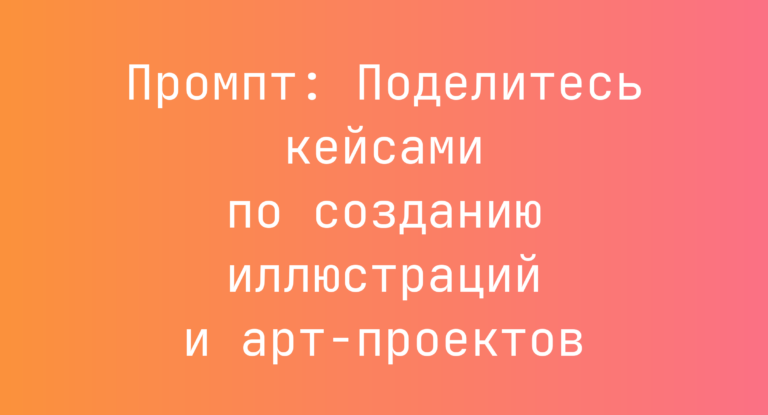 Промпт: Поделитесь кейсами по созданию иллюстраций и арт‑проектов