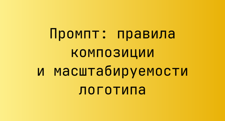 Промпт: правила композиции и масштабируемости логотипа