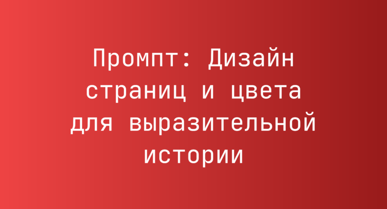 Промпт: Дизайн страниц и цвета для выразительной истории