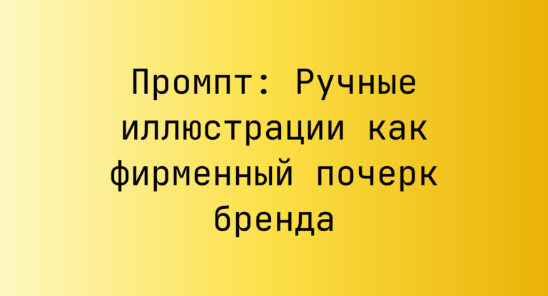 Промпт: Ручные иллюстрации как фирменный почерк бренда