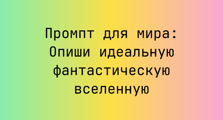 Промпт для мира: Опиши идеальную фантастическую вселенную