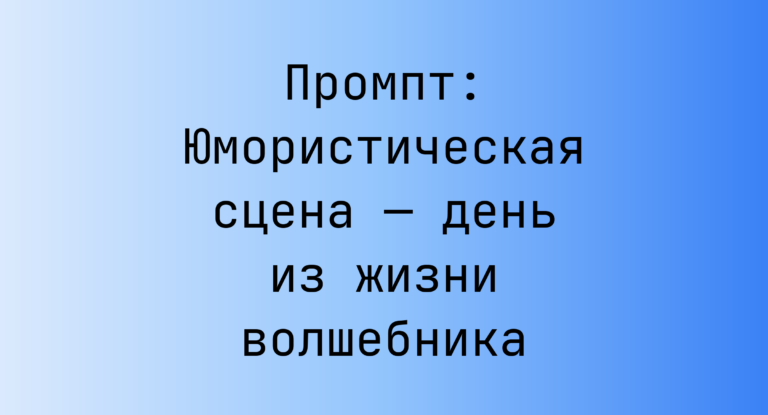 Промпт: Юмористическая сцена — день из жизни волшебника