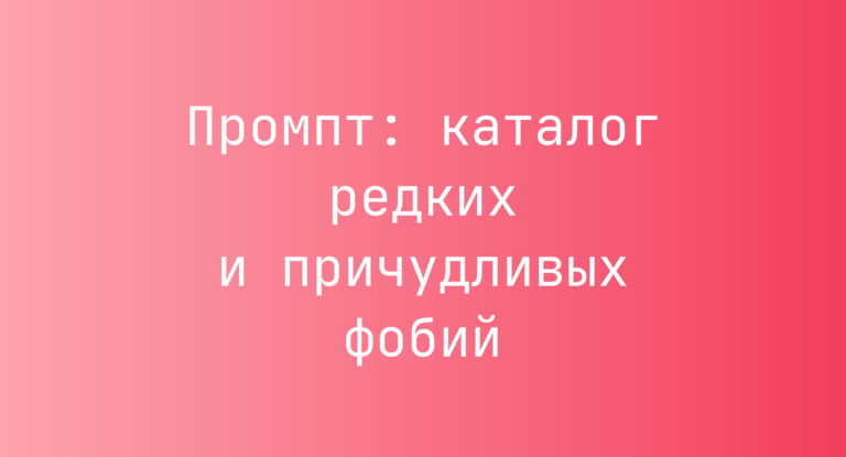 Промпт: каталог редких и причудливых фобий