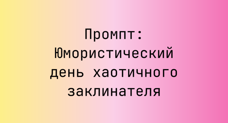 Промпт: Юмористический день хаотичного заклинателя