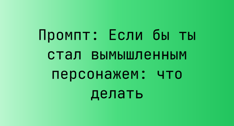Промпт: Если бы ты стал вымышленным персонажем: что делать
