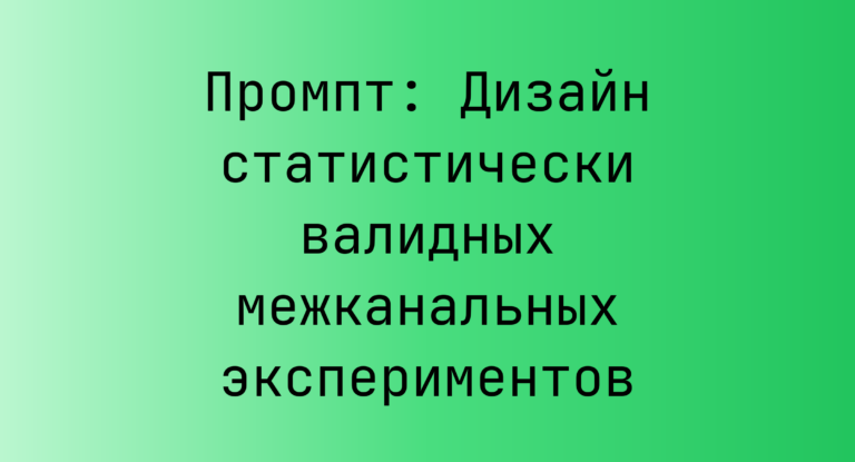 Промпт: Дизайн статистически валидных межканальных экспериментов