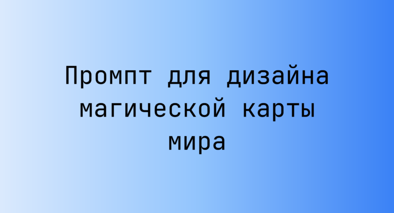 Промпт для дизайна магической карты мира