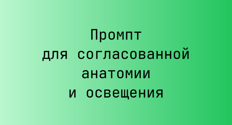 Промпт для согласованной анатомии и освещения