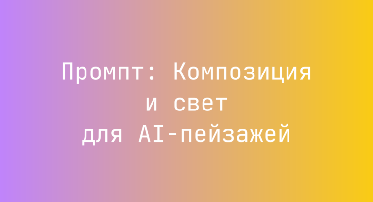 Промпт: Композиция и свет для AI-пейзажей