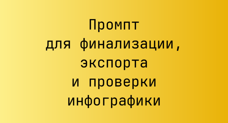 Промпт для финализации, экспорта и проверки инфографики