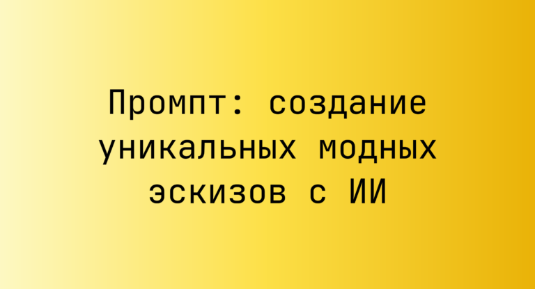 Промпт: создание уникальных модных эскизов с ИИ