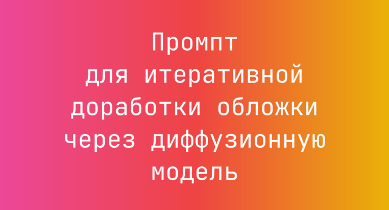 Промпт для итеративной доработки обложки через диффузионную модель