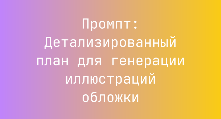 Промпт: Детализированный план для генерации иллюстраций обложки