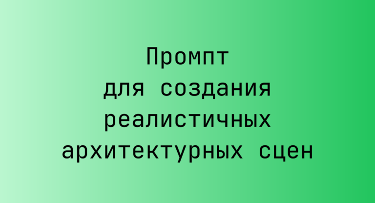 Промпт для создания реалистичных архитектурных сцен