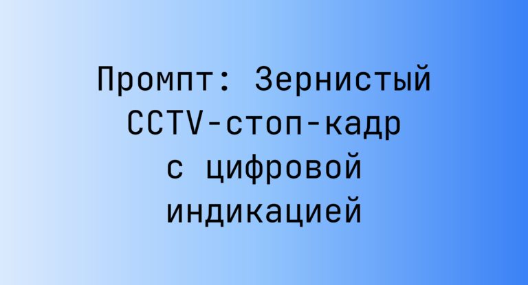 Промпт: Зернистый CCTV-стоп-кадр с цифровой индикацией