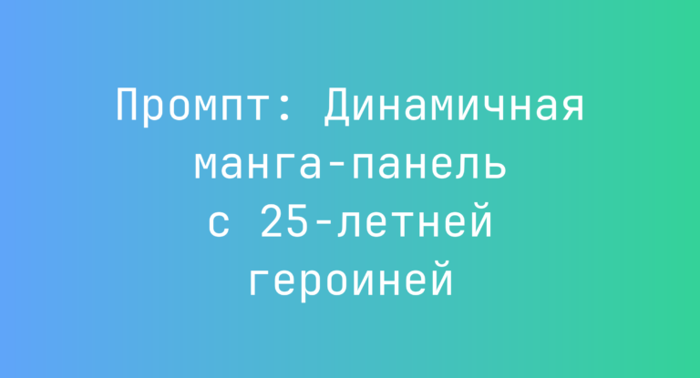 Промпт: Динамичная манга-панель с 25-летней героиней