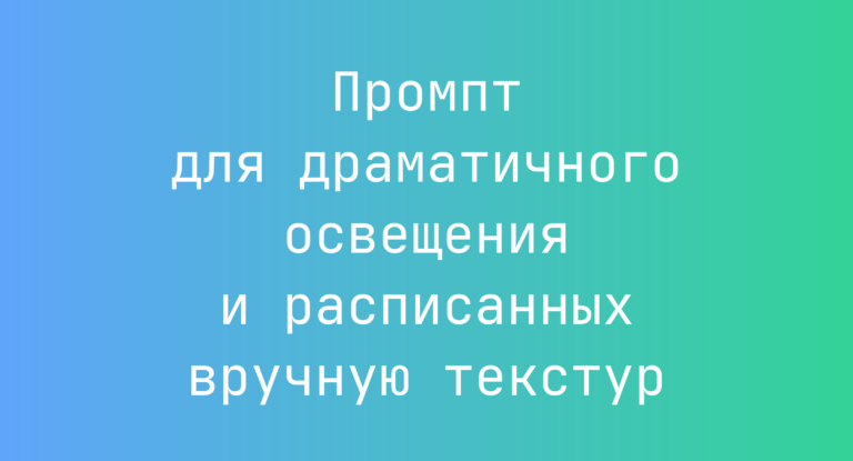 Промпт для драматичного освещения и расписанных вручную текстур