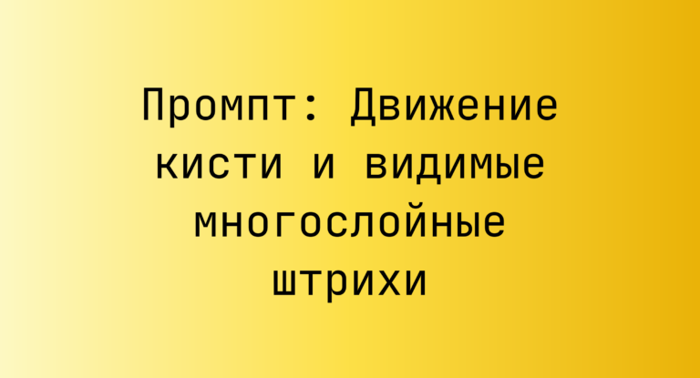 Промпт: Движение кисти и видимые многослойные штрихи