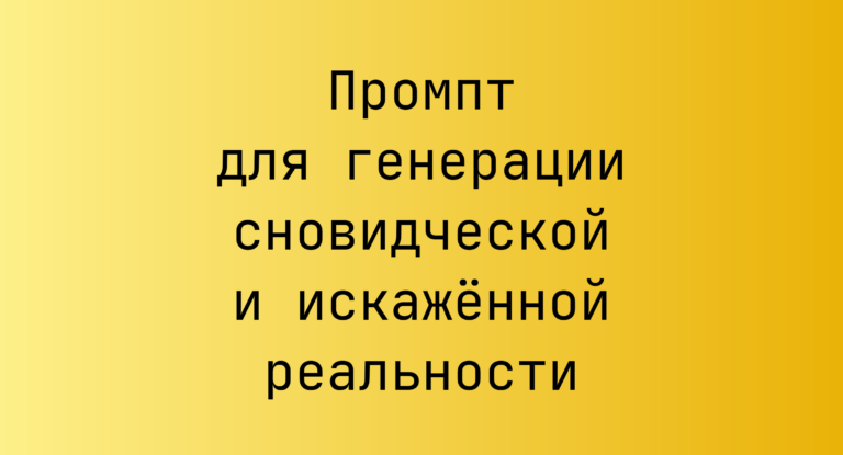 Промпт для генерации сновидческой и искаженной реальности