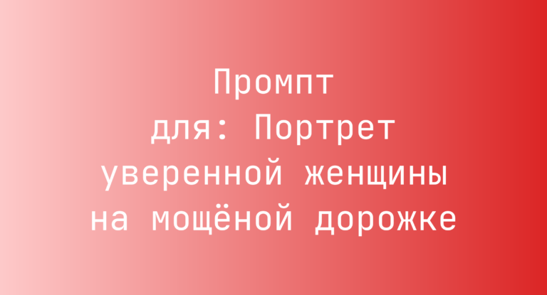 Промпт для: Портрет уверенной женщины на мощеной дорожке