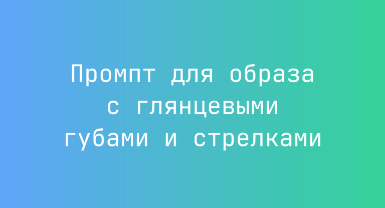 Промпт для образа с глянцевыми губами и стрелками