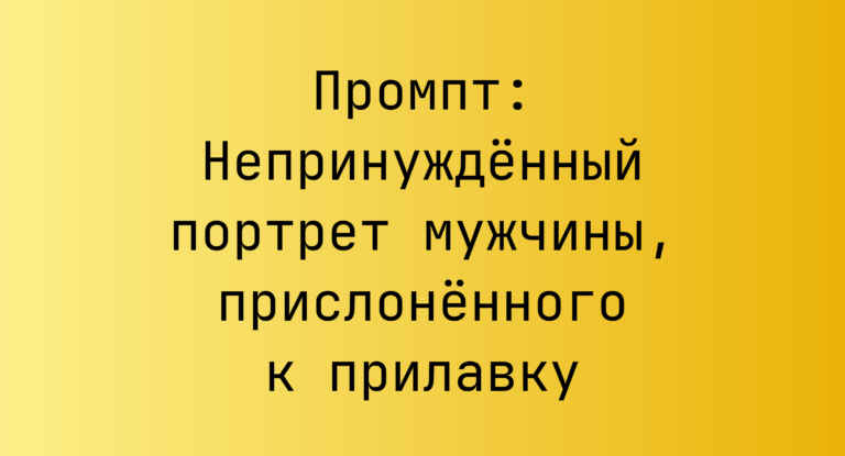 Промпт: Непринуждённый портрет мужчины, прислонённого к прилавку