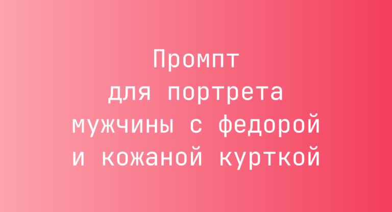 Промпт для портрета мужчины с федорой и кожаной курткой