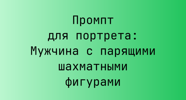 Промпт для портрета: Мужчина с парящими шахматными фигурами