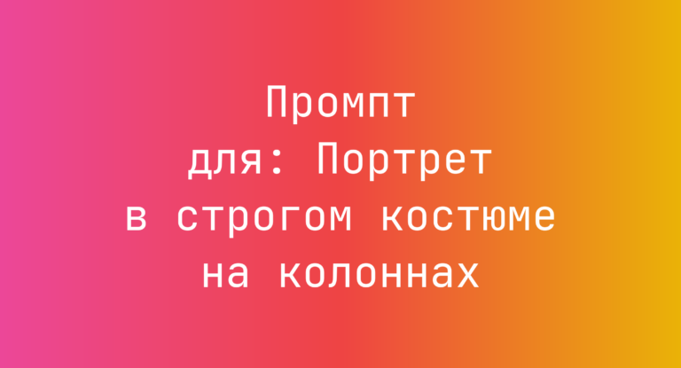 Промпт для: Портрет в строгом костюме на колоннах
