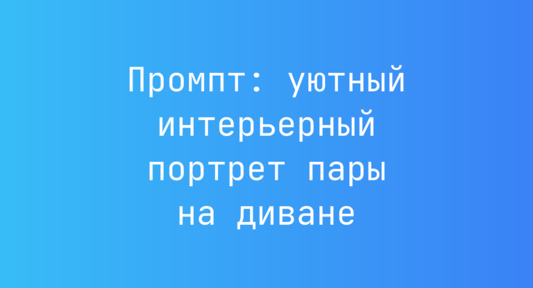 Промпт: уютный интерьерный портрет пары на диване