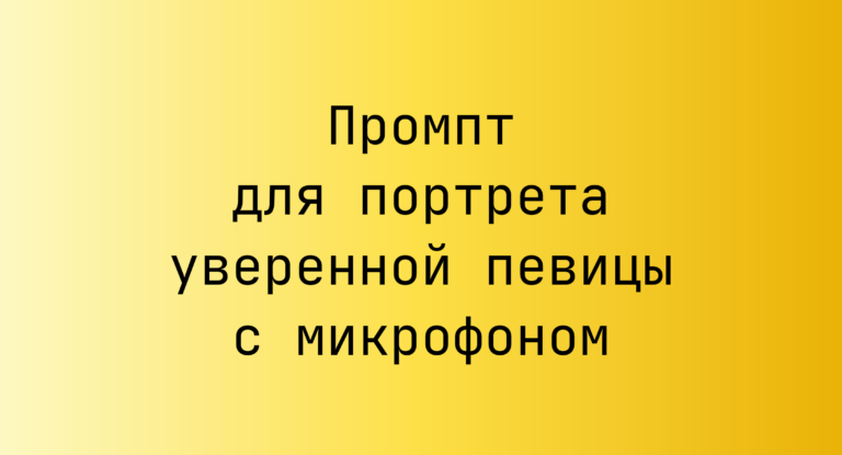 Промпт для портрета уверенной певицы с микрофоном