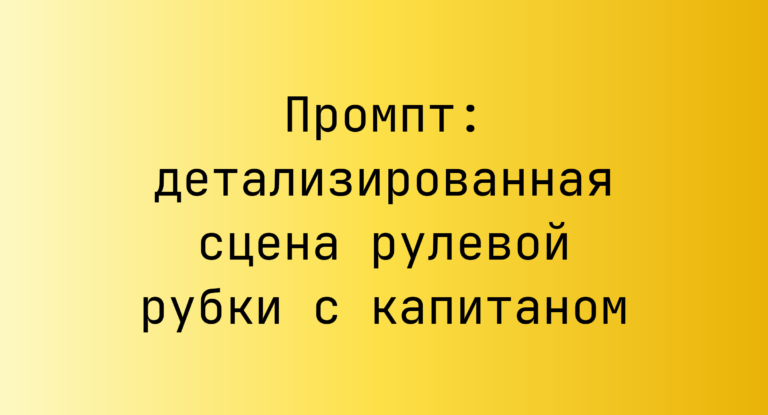 Промпт: детализированная сцена рулевой рубки с капитаном
