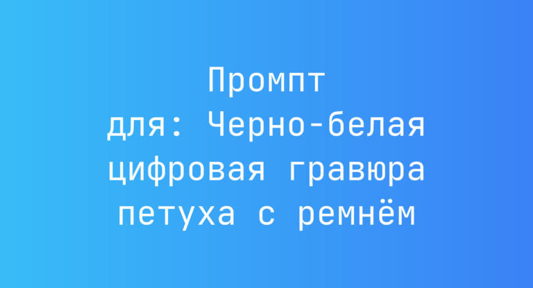 Промпт для: Черно-белая цифровая гравюра петуха с ремнем