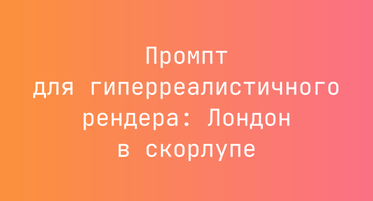 Промпт для гиперреалистичного рендера: Лондон в скорлупе