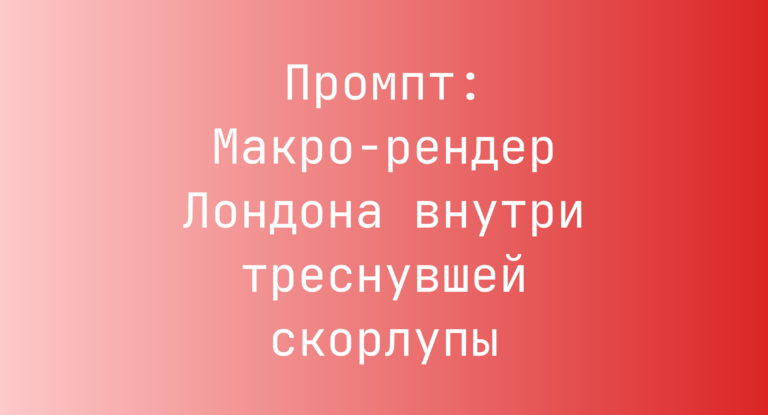 Промпт: Макро-рендер Лондона внутри треснувшей скорлупы