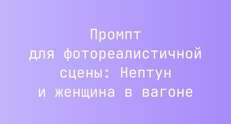 Промпт для фотореалистичной сцены: Нептун и женщина в вагоне