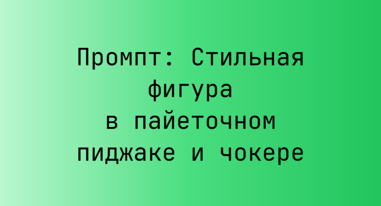 Промпт: Стильная фигура в пайеточном пиджаке и чокере